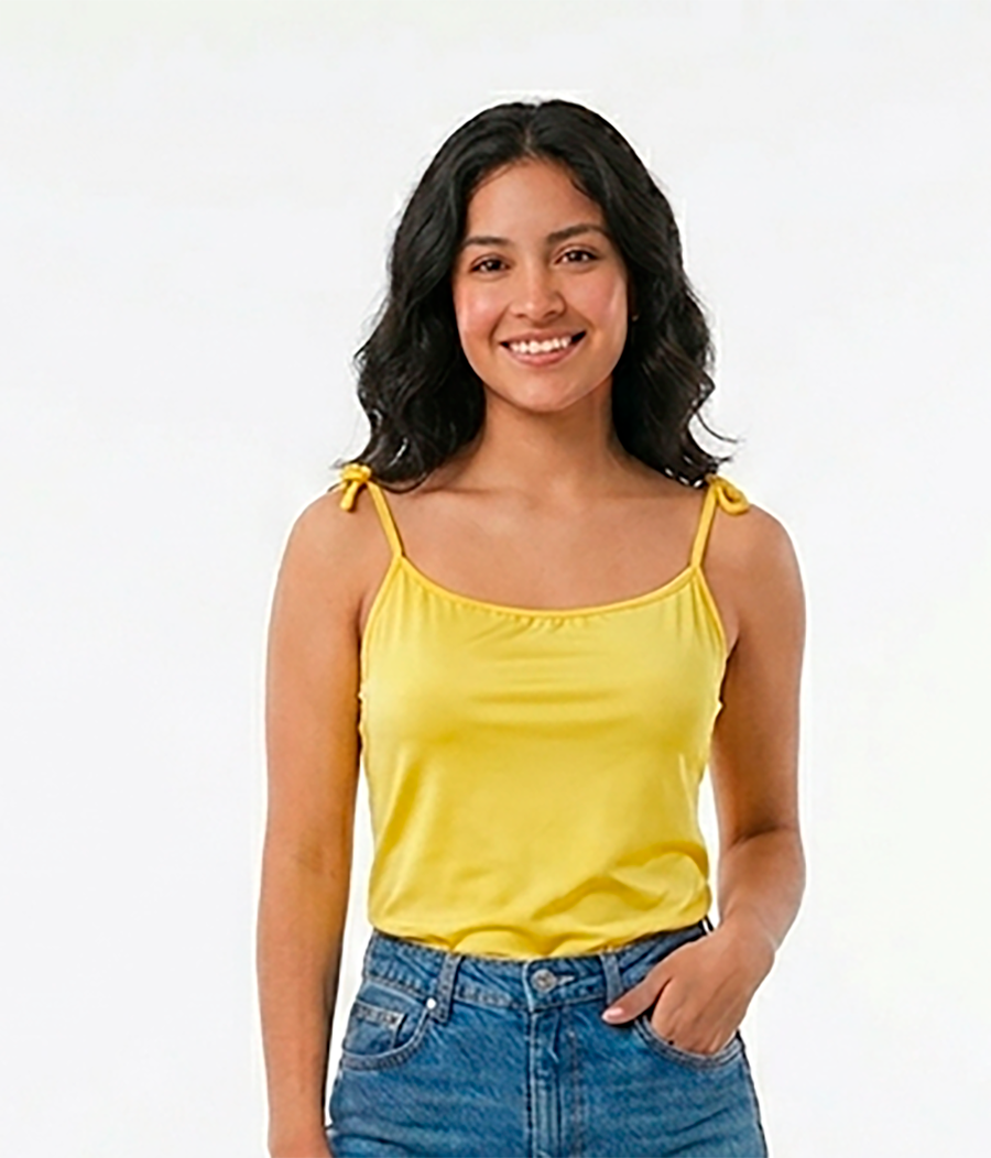 Blusa mujer de tiras color amarillo