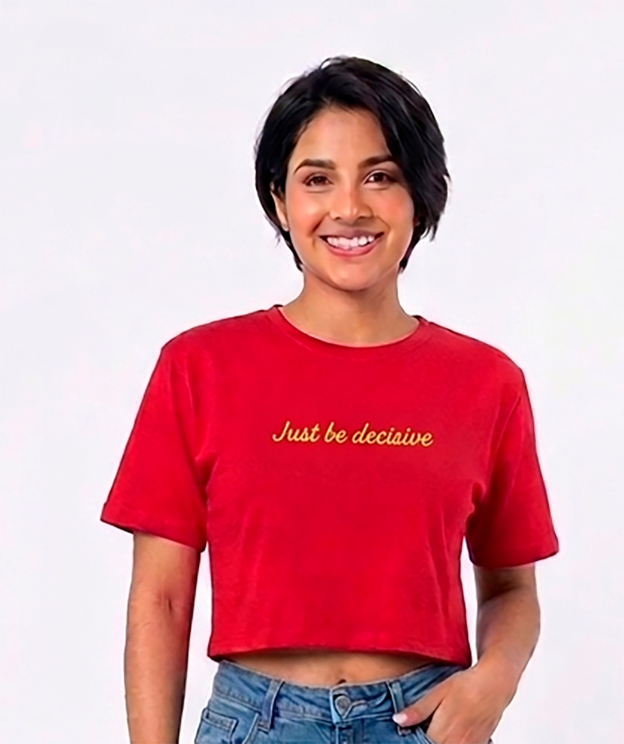 Blusa mujer corta, roja, Just be decisive
