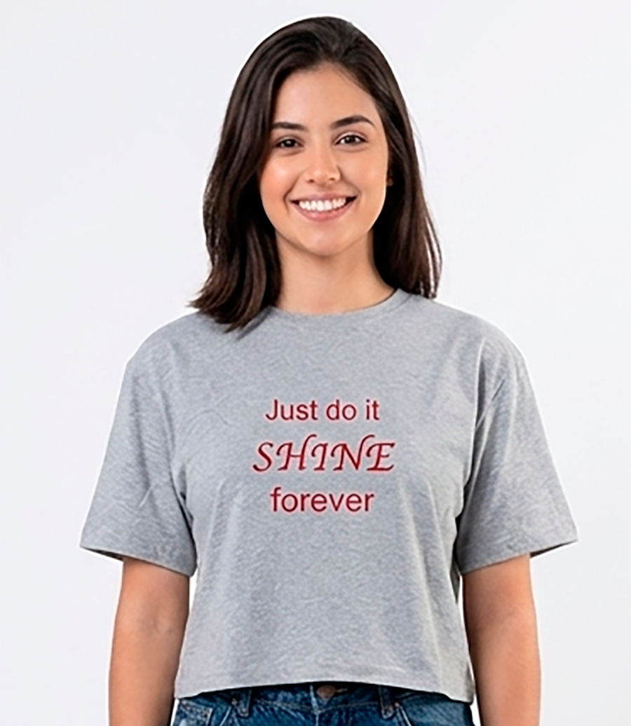 Blusa mujer corta, gris, Just do it Shine forever
