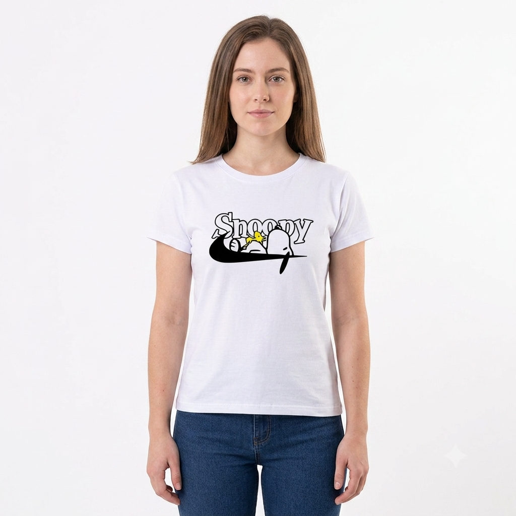 Camiseta blanca Snoopy relajado