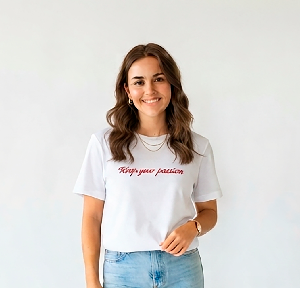 Camiseta mujer, blanca, Keep your passion