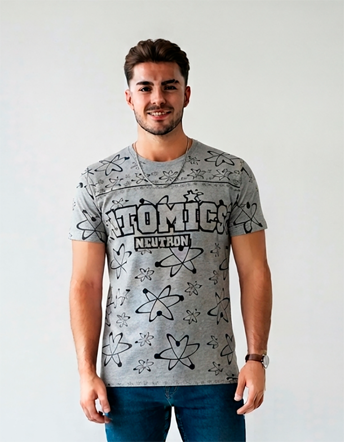 Camiseta Hombre, gris, Atomic
