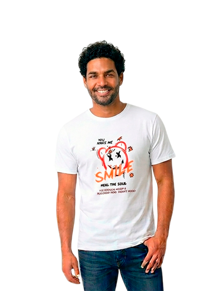 Camiseta Hombre, Blanca, you make me smile heal the soul