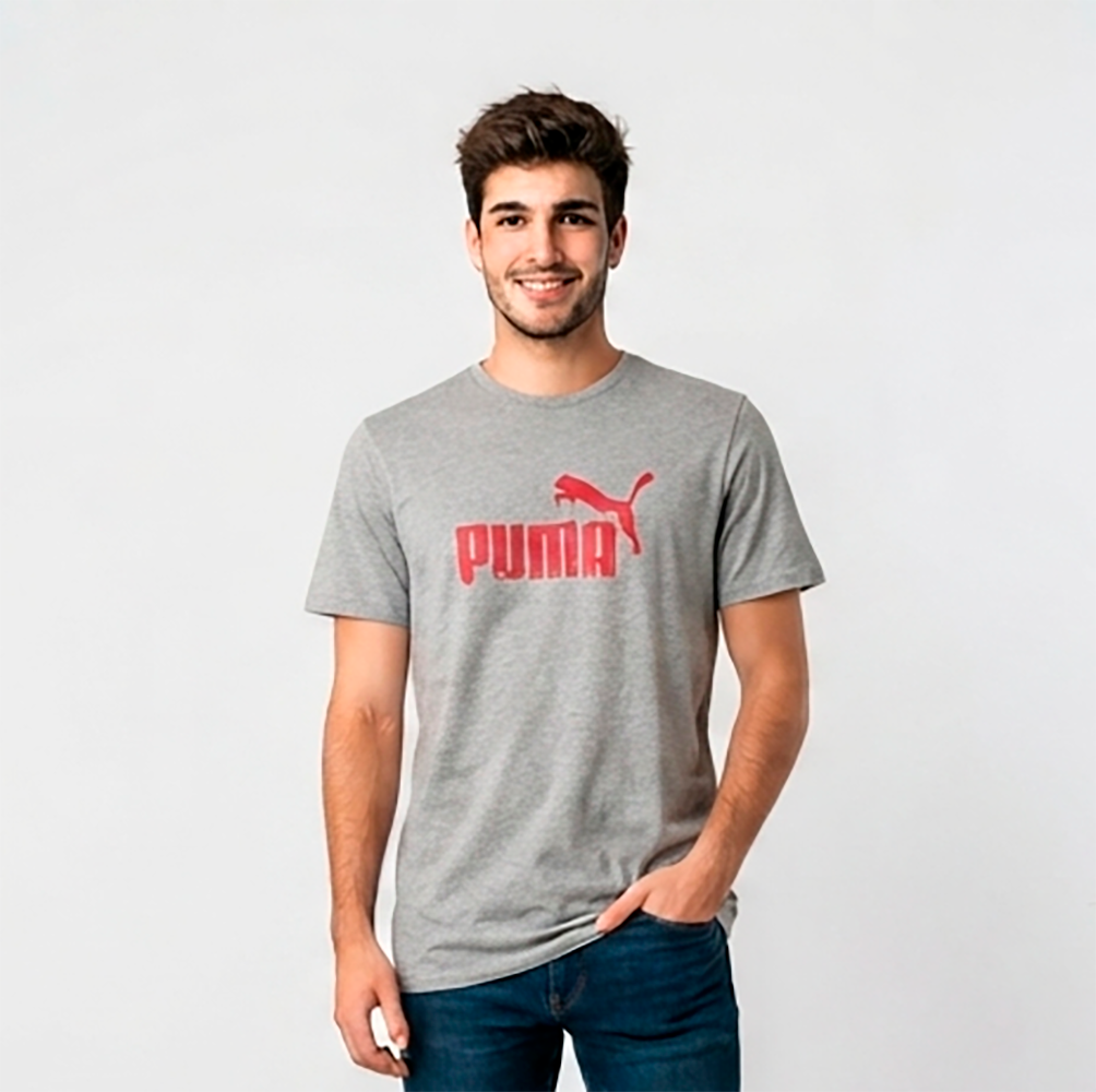 Camiseta Hombre, gris, Puma rojo