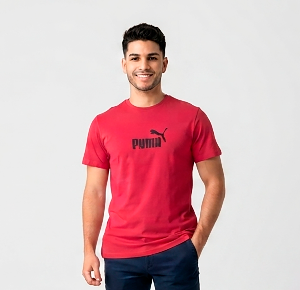 Camiseta Hombre, roja, Puma negro