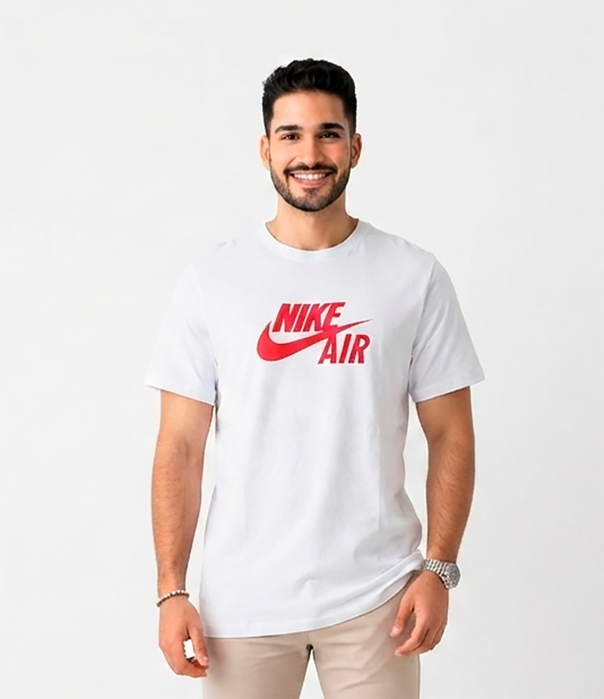 Camiseta Hombre, blanca, mangas cortas, Nike Air