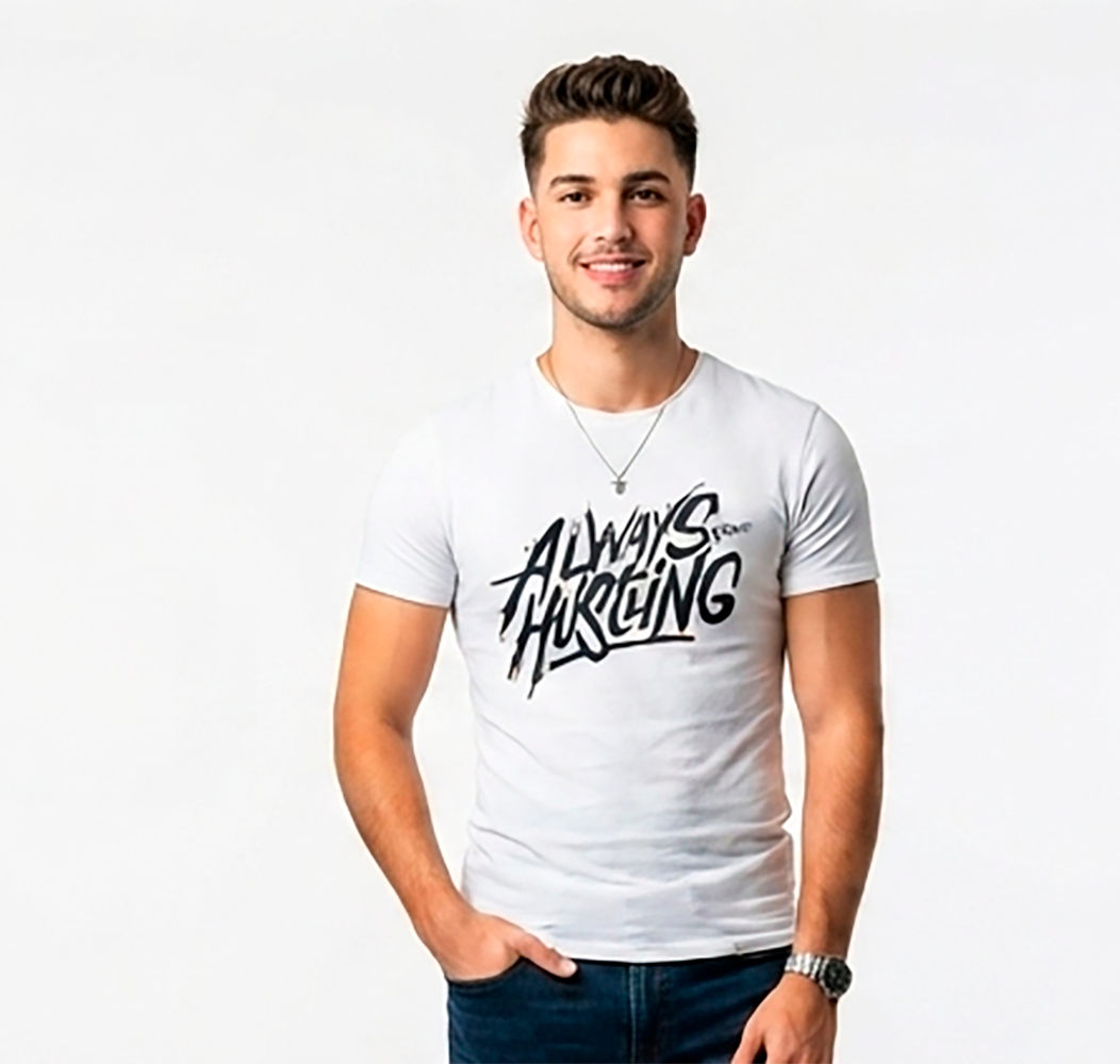 Camiseta Hombre, blanca, mangas cortas, Always Hustling-Nike