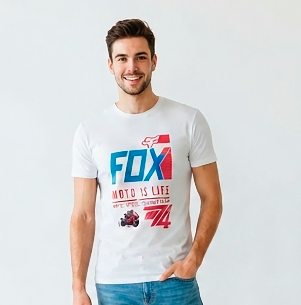 Camiseta, hombre, blanca, mangas cortas, Moto is life
