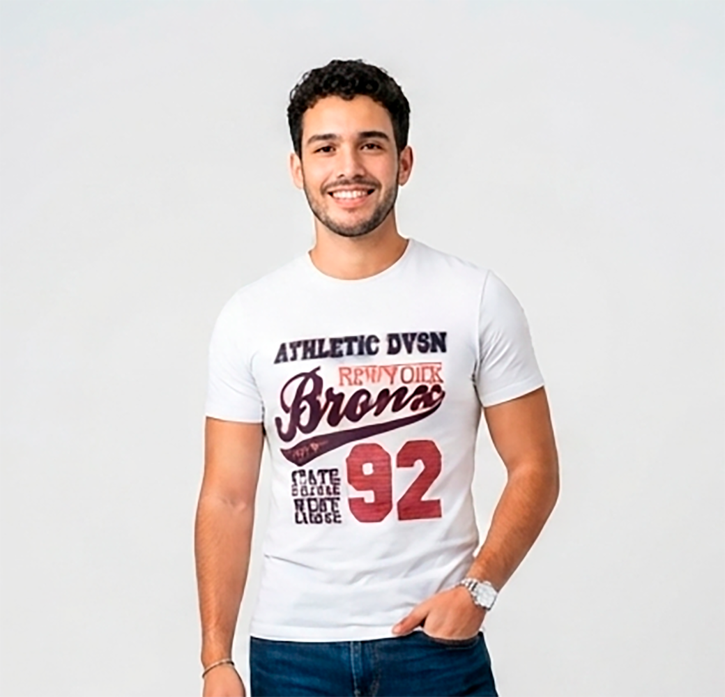 Camiseta hombre, blanca, mangas cortas, Bronx
